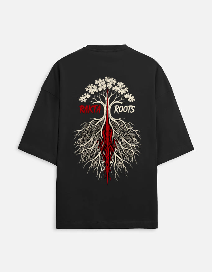 Rakta Roots Oversized Black T-Shirt