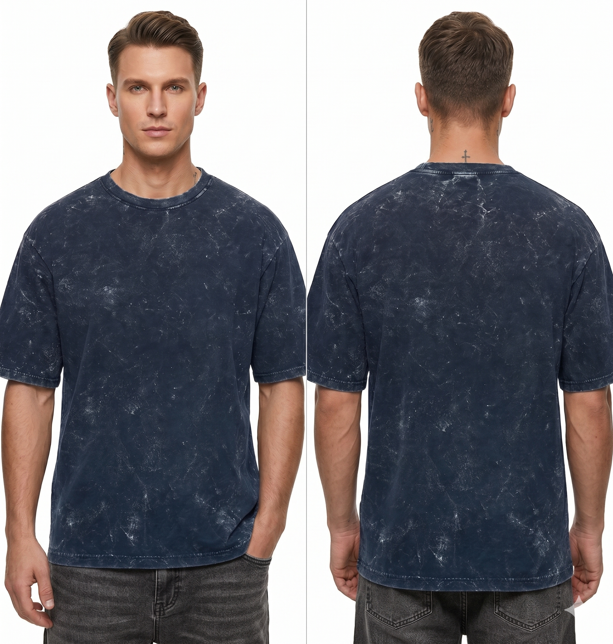 Vintage Marble Wash Oversized Tee — Unisex