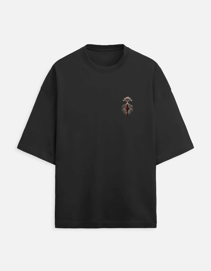 Rakta Roots Oversized Black T-Shirt