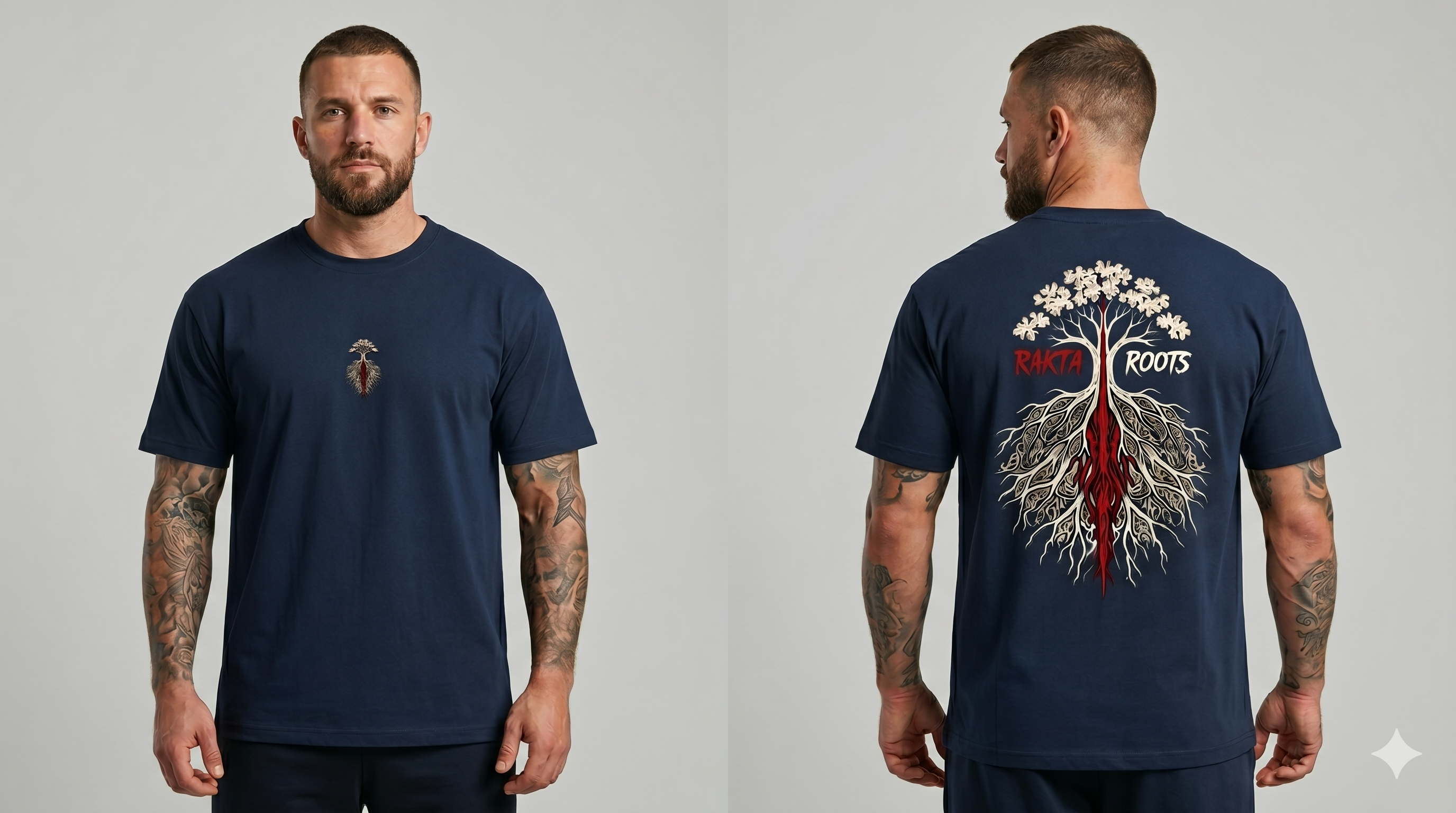 Rakta Roots Blood Roots Navy Blue T-Shirt