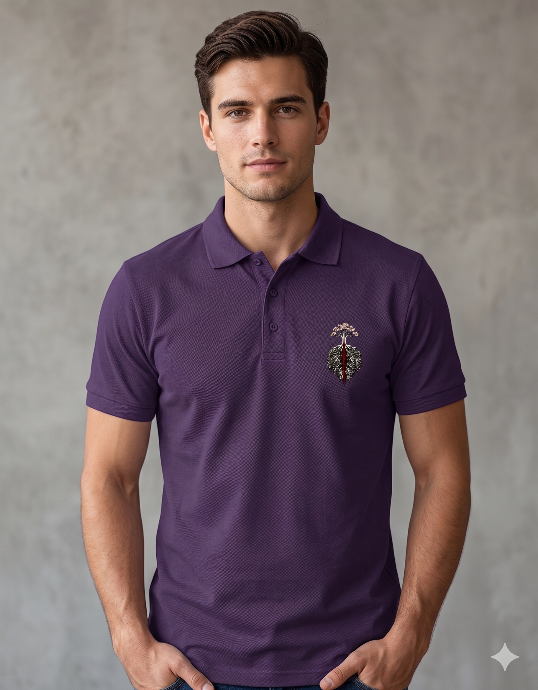 Rakta Roots Signature Purple Polo T-Shirt