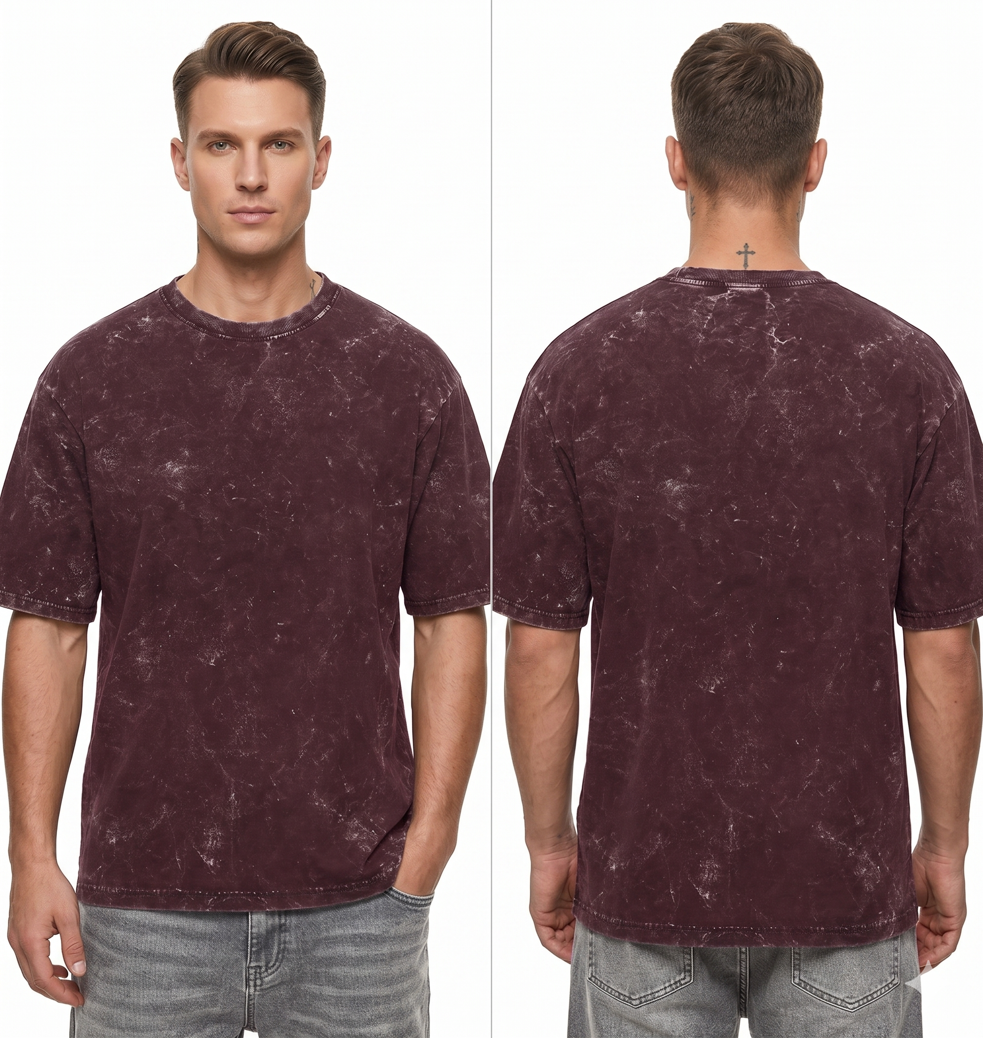 Vintage Marble Wash Oversized Tee — Unisex