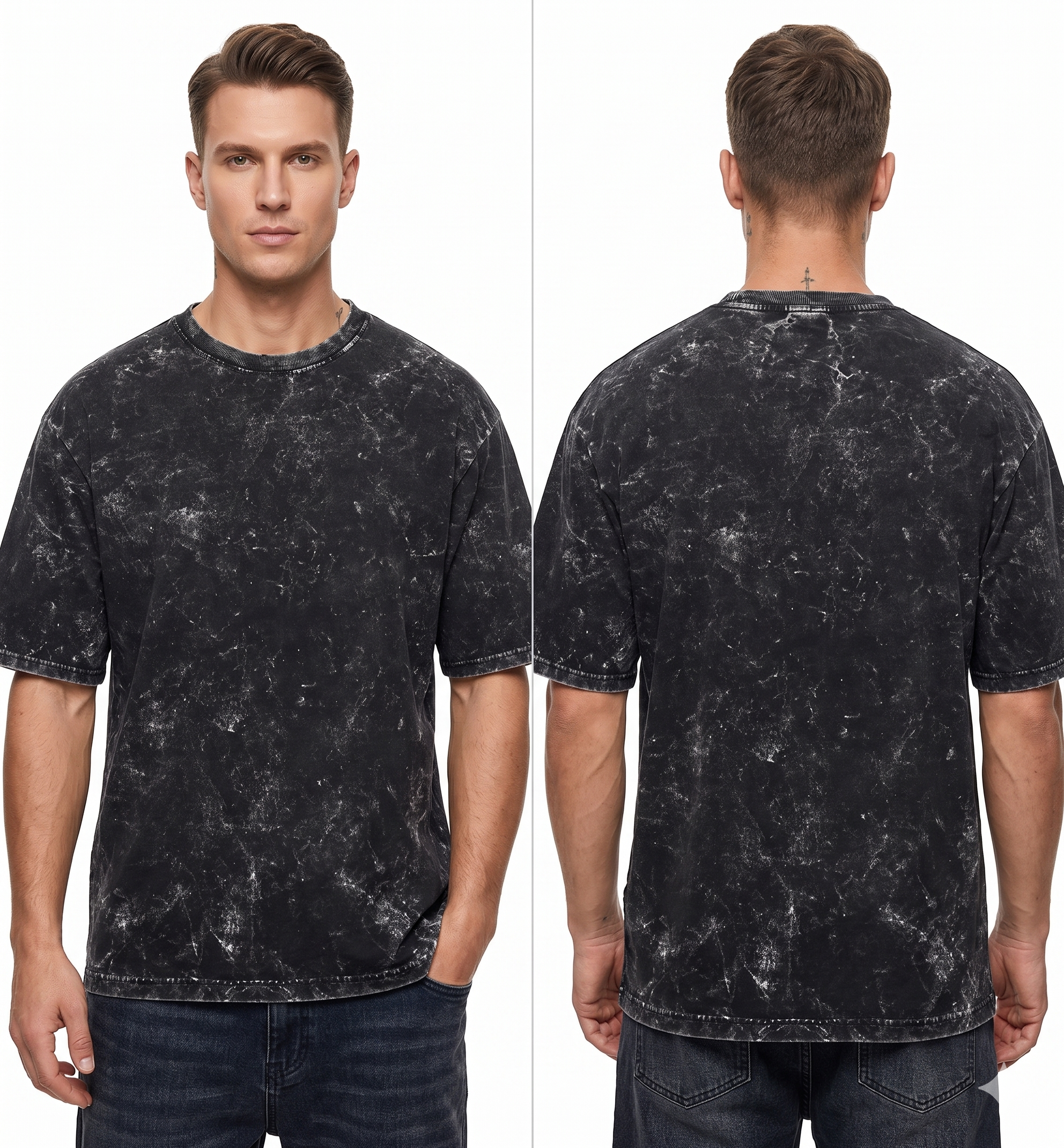 Vintage Marble Wash Oversized Tee — Unisex