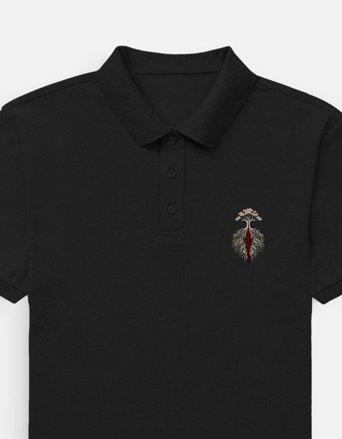 Rakta Roots Signature Black Polo T-Shirt