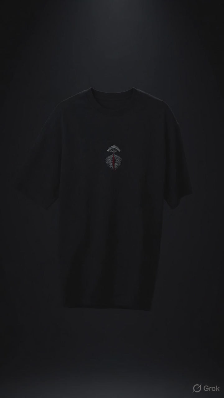 Rakta Roots Oversized Black T-Shirt